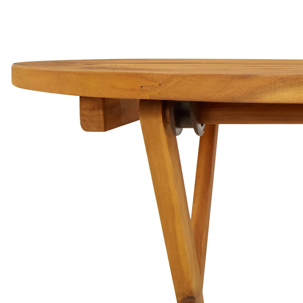 Garden Table Natural Solid Acacia Wood Medium Foldable