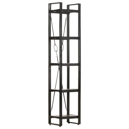 Bookcase Black Solid rough mango wood Medium Industrial