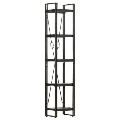 Bookcase Black Solid rough mango wood Medium Industrial