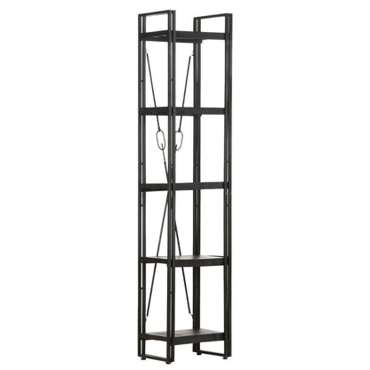 Bookcase Black Solid rough mango wood Medium Industrial