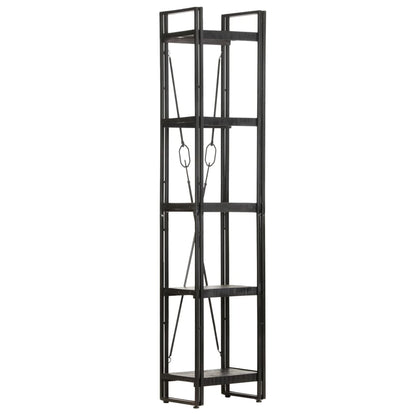 Bookcase Black Solid rough mango wood Medium Industrial