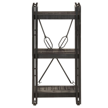 Bookcase Black Solid mango wood and powder-coated steel Medium