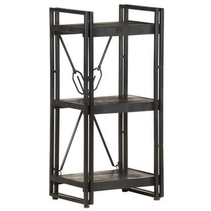 Bookcase Black Solid mango wood and powder-coated steel Medium