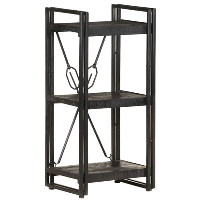 Bookcase Black Solid mango wood and powder-coated steel Medium