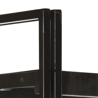 Bookcase Black Solid Mango Wood Medium Shelving Bookcase