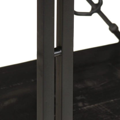 Bookcase Black Solid Mango Wood Medium Shelving Bookcase