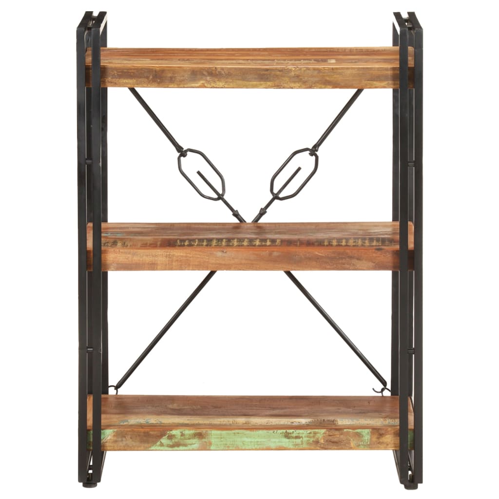 Bookcase Mixed color finish Solid reclaimed wood, powder-coated steel