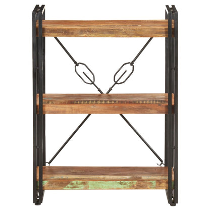 Bookcase Mixed color finish Solid reclaimed wood, powder-coated steel