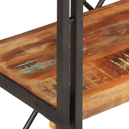 Bookcase Mixed color finish Solid reclaimed wood, powder-coated steel