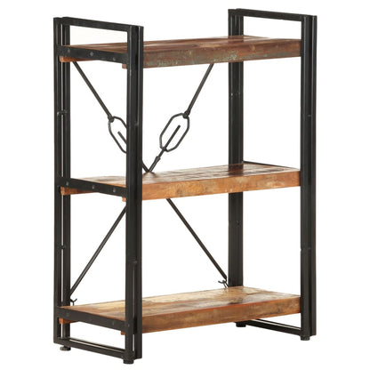 Bookcase Mixed color finish Solid reclaimed wood, powder-coated steel