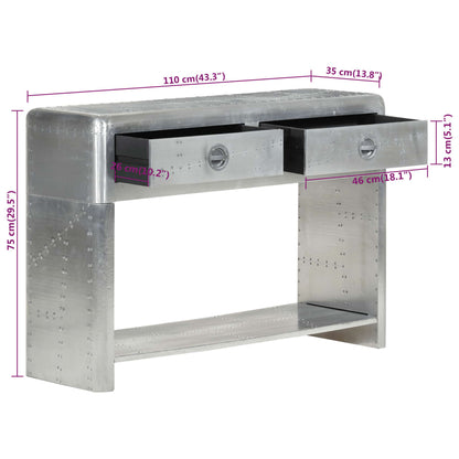 Aviator Sideboard Silver Metal Medium Aviator Sideboard
