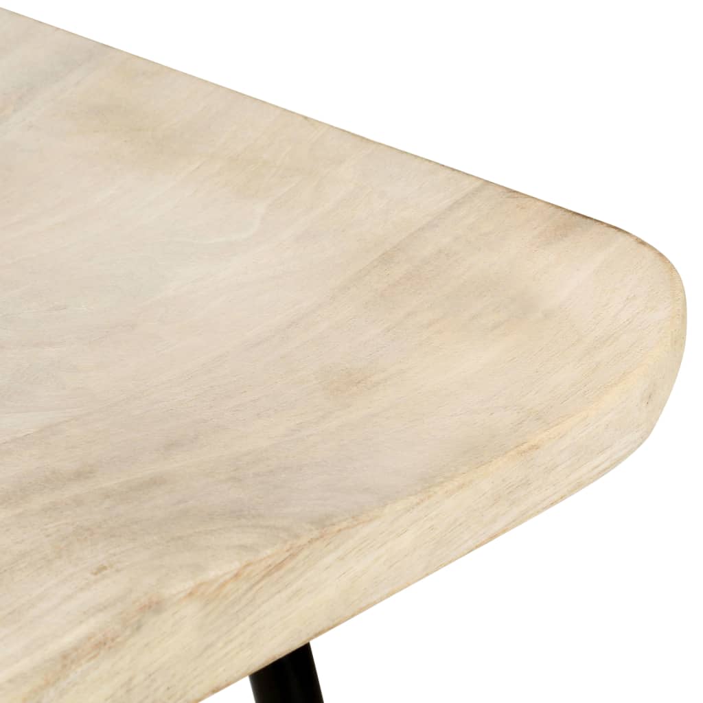 Bar Stool Set of 4 Bleached wood, Black Solid mango wood, Iron