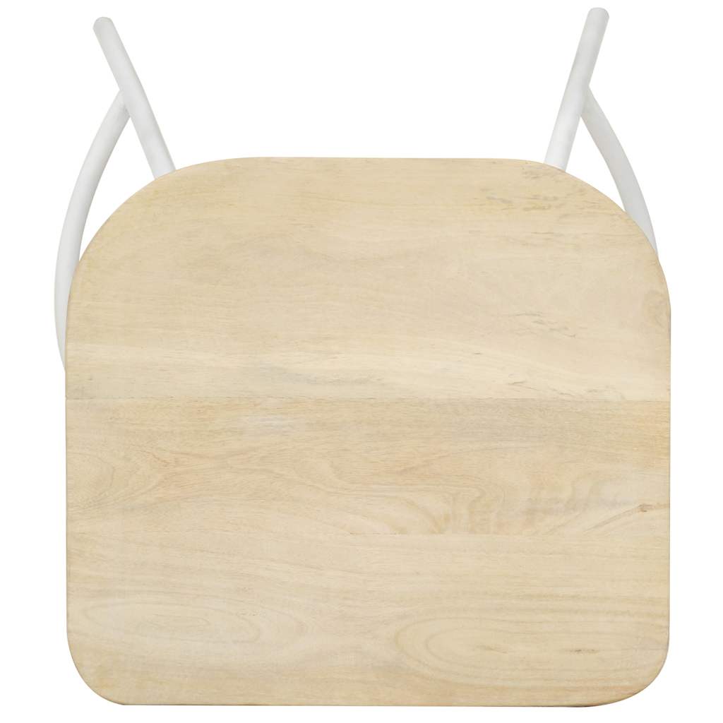 Bar Stool Set of 2 Bleached wood, White