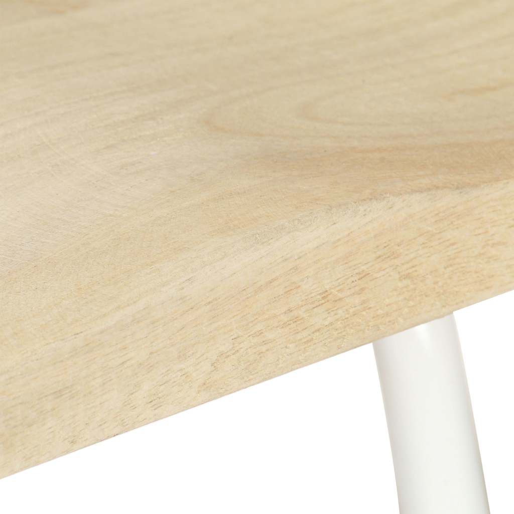 Bar Stool Set of 2 Bleached wood, White