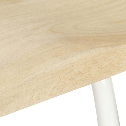Bar Stool Set of 4 Bleached wood and white