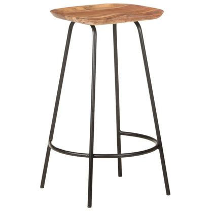 Bar Stool Set of 4 natural wood and black