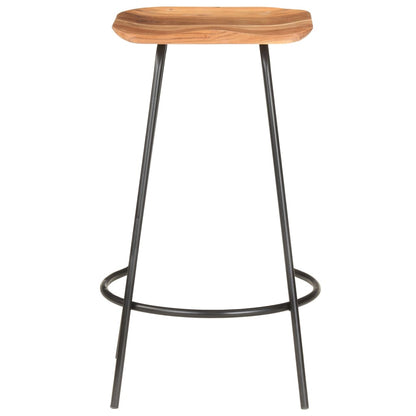 Bar Stool Set of 4 natural wood and black