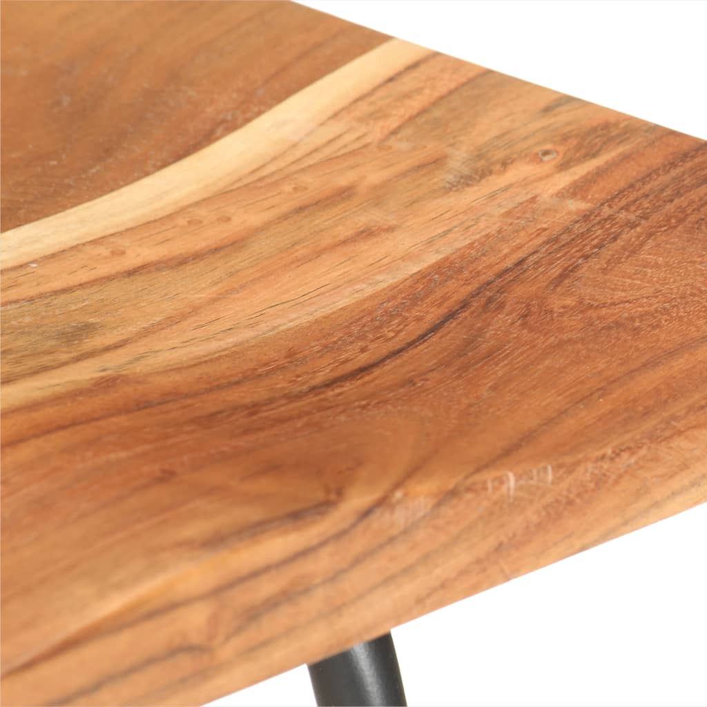 Bar Stool Set of 4 natural wood and black