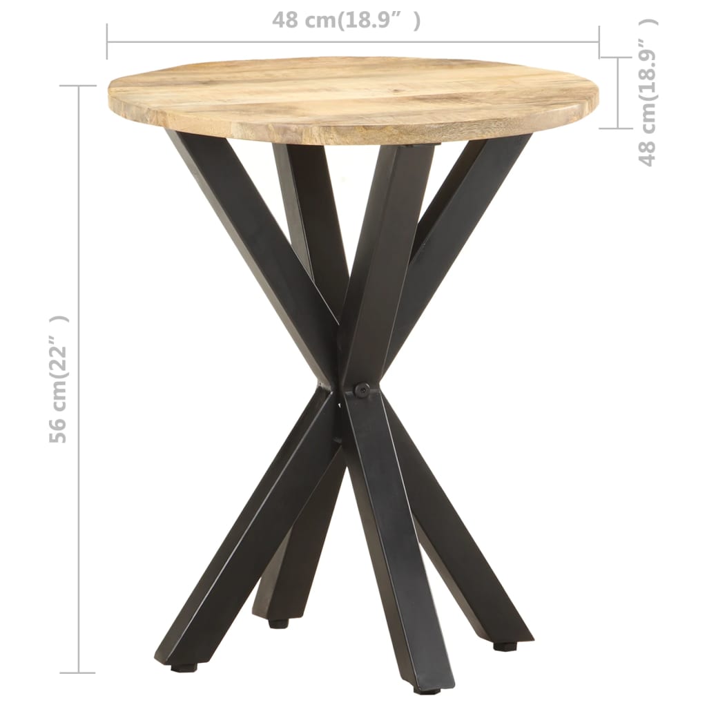 Side Table Natural Wood Solid Mango Wood Durable Side Table