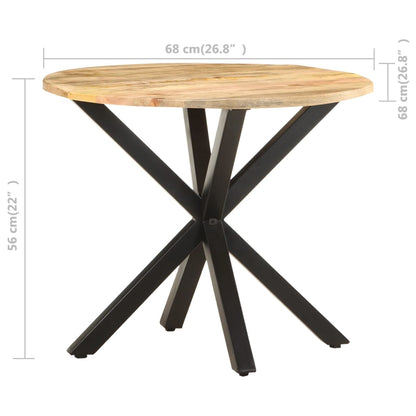 Side Table Natural wood, Black Solid mango wood, Powder-coated iron