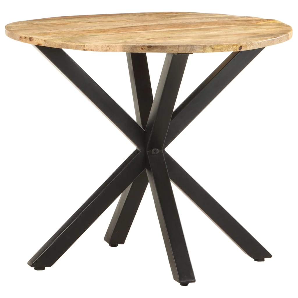 Side Table Natural wood, Black Solid mango wood, Powder-coated iron