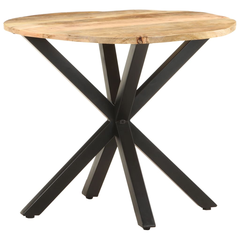 Side Table Natural wood, Black Solid mango wood, Powder-coated iron