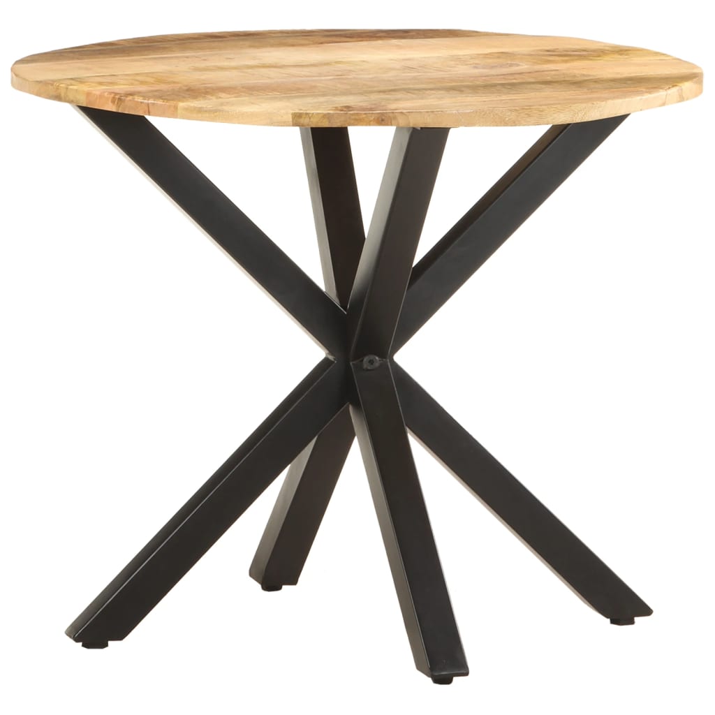 Side Table Natural wood, Black Solid mango wood, Powder-coated iron