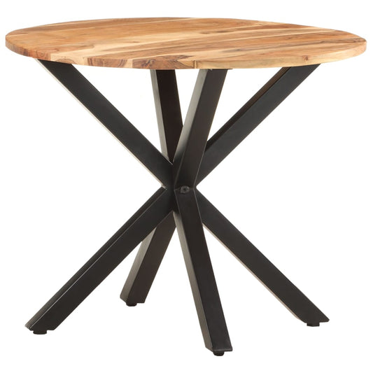 Side Table Natural wood and black Solid acacia wood Medium