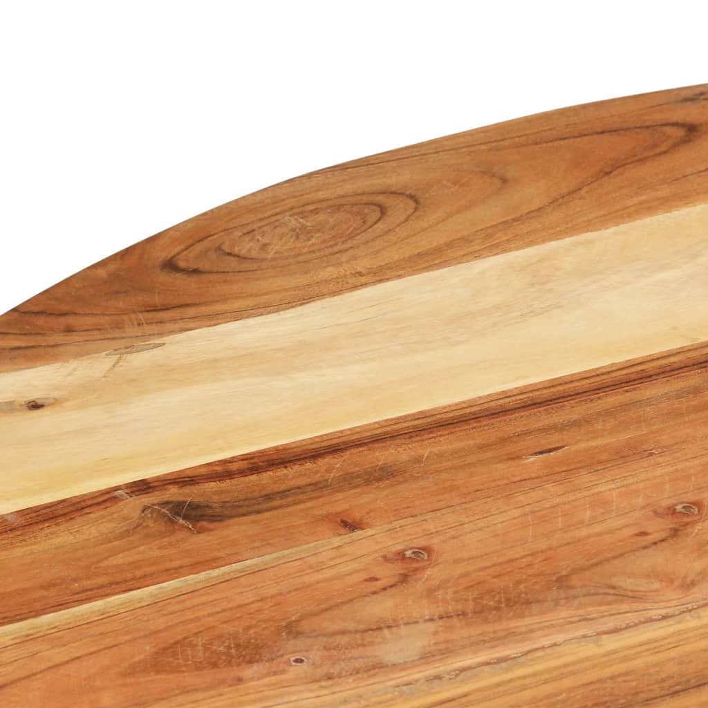 Side Table Natural wood and black Solid acacia wood Medium