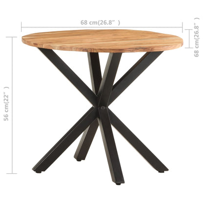 Side Table Natural wood and black Solid acacia wood Medium