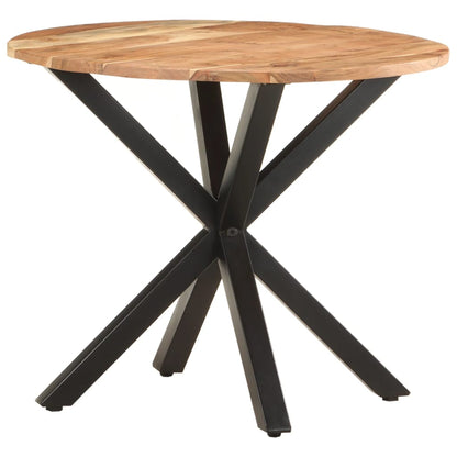 Side Table Natural wood and black Solid acacia wood Medium