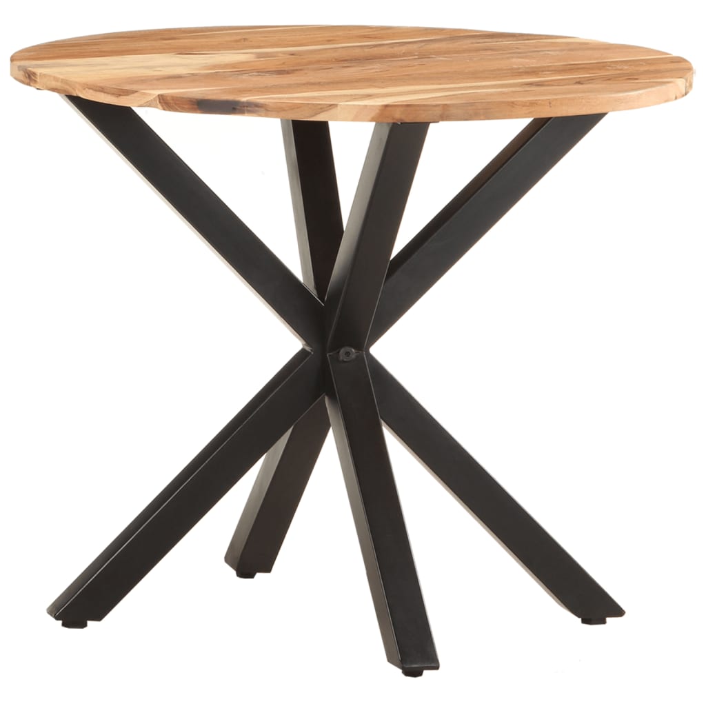 Side Table Natural wood and black Solid acacia wood Medium