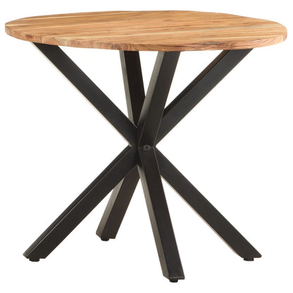 Side Table Natural wood and black Solid acacia wood Medium