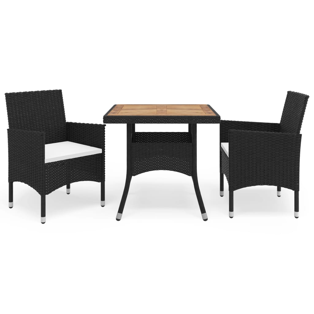 Dining Set Black and Brown