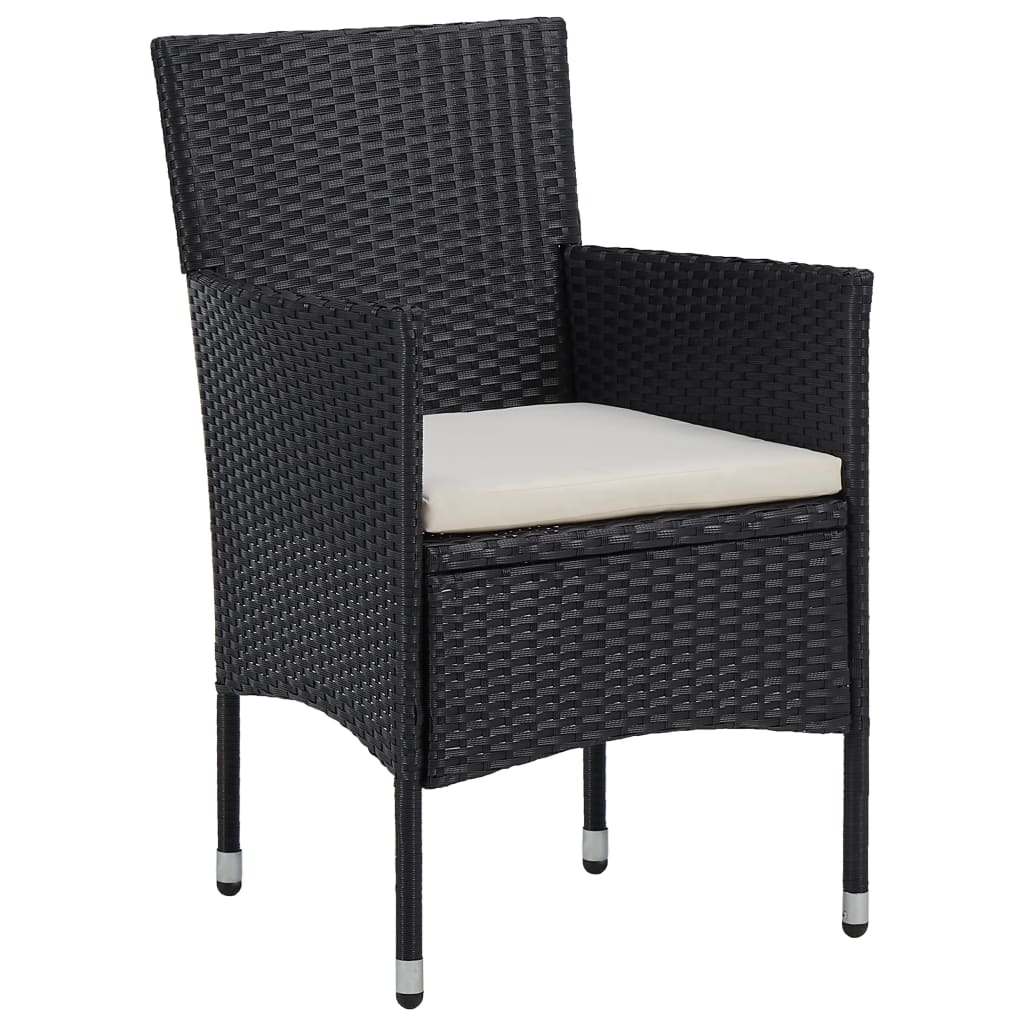 Dining Set Black and Brown