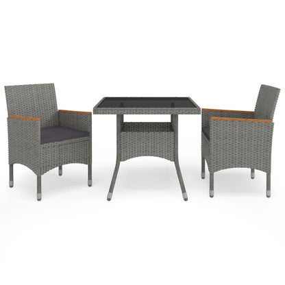 Dining Set Gray and Brown