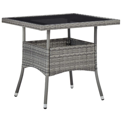 Dining Set Gray and Brown