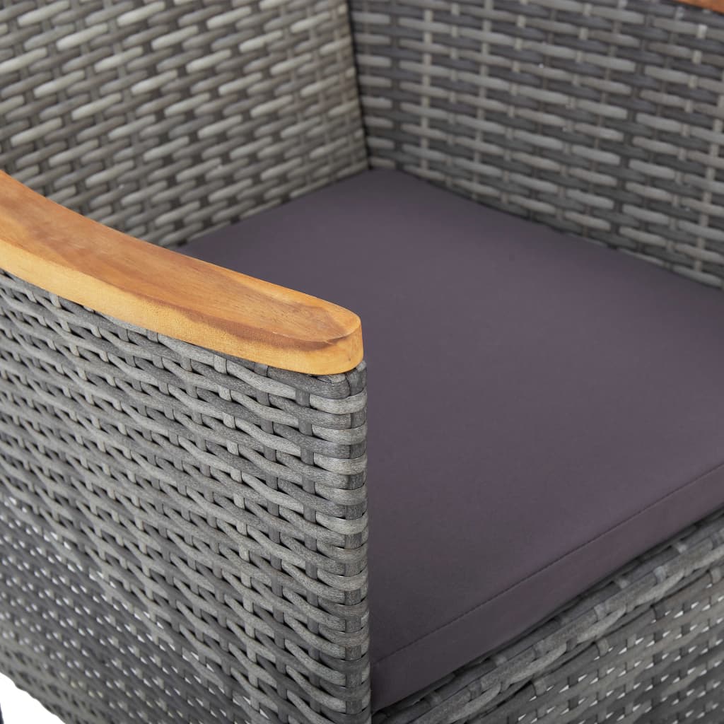 Dining Set Gray and Brown