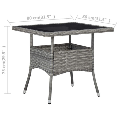 Dining Set Gray and Brown