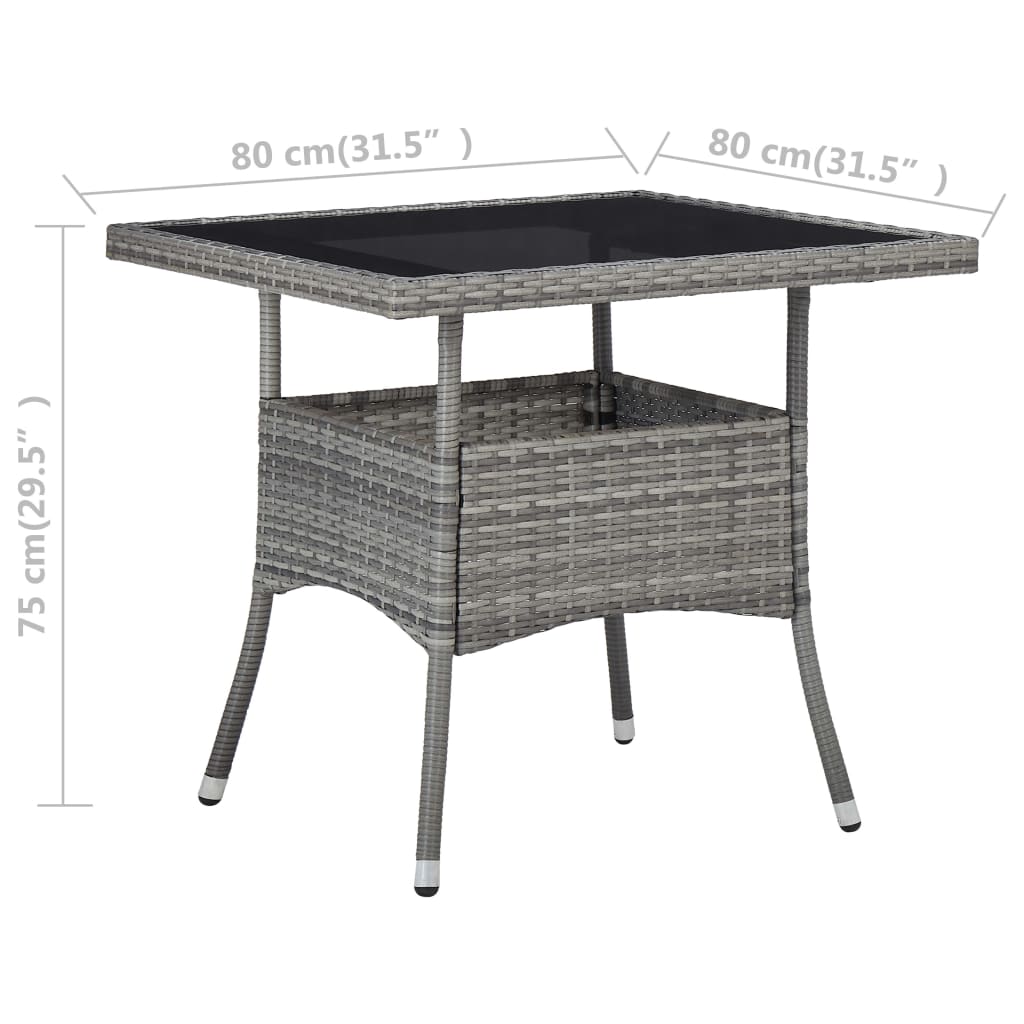Dining Set Gray and Brown