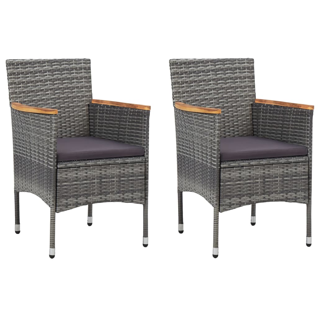 Dining Set Gray and Brown