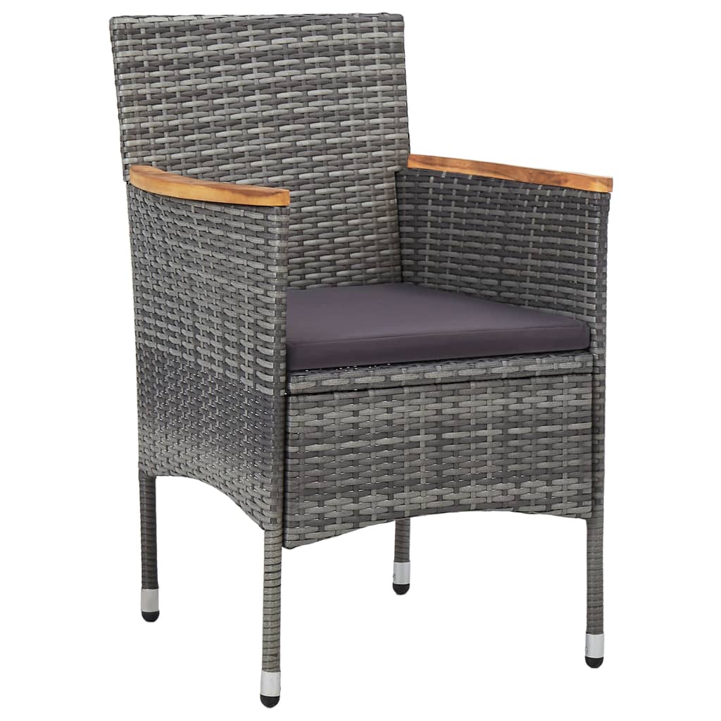 Dining Set Gray and Brown