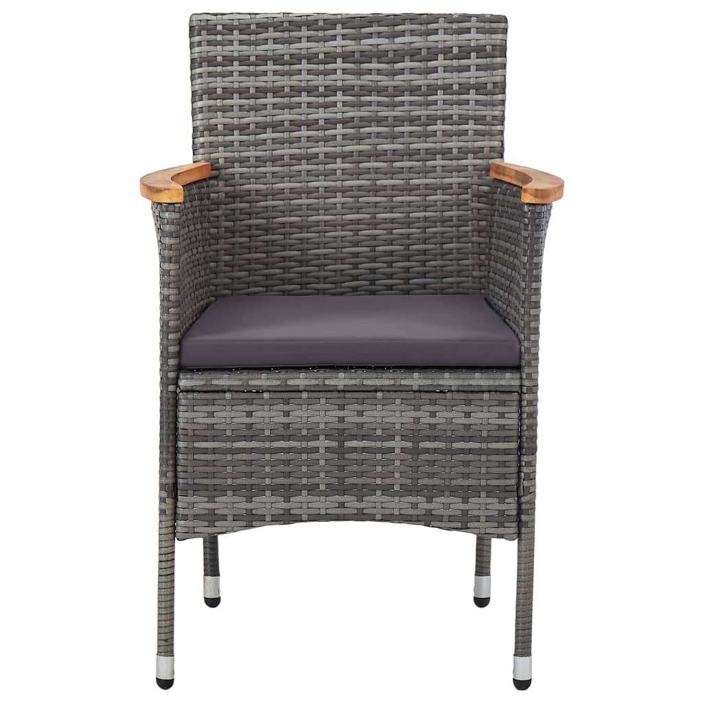 Dining Set Gray and Brown