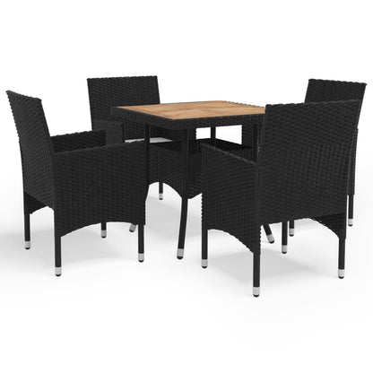 Dining Set Black and Brown