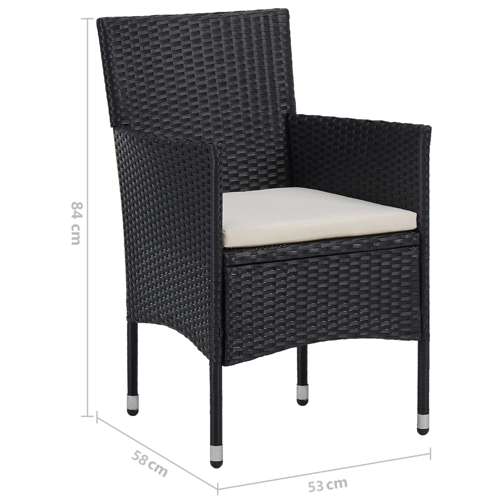 Dining Set Black and Brown