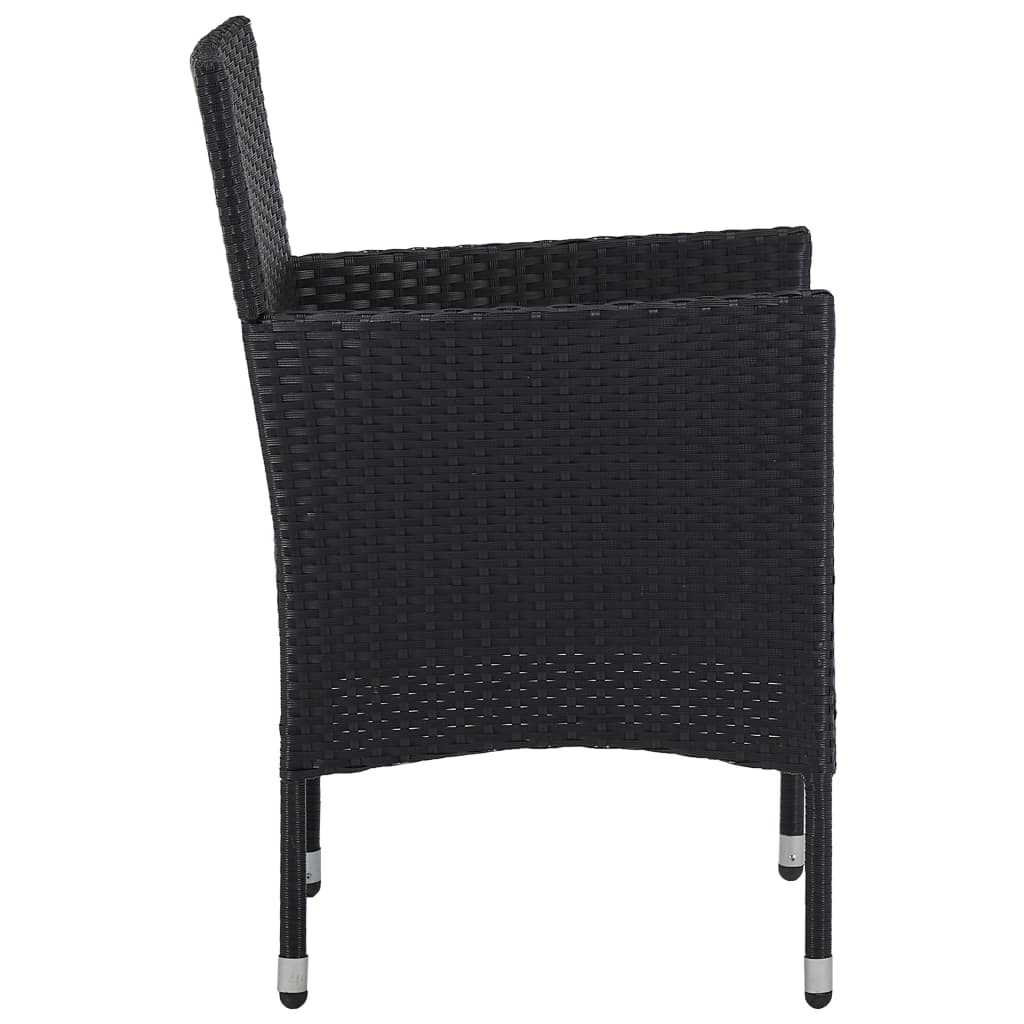 Dining Set Black and Brown