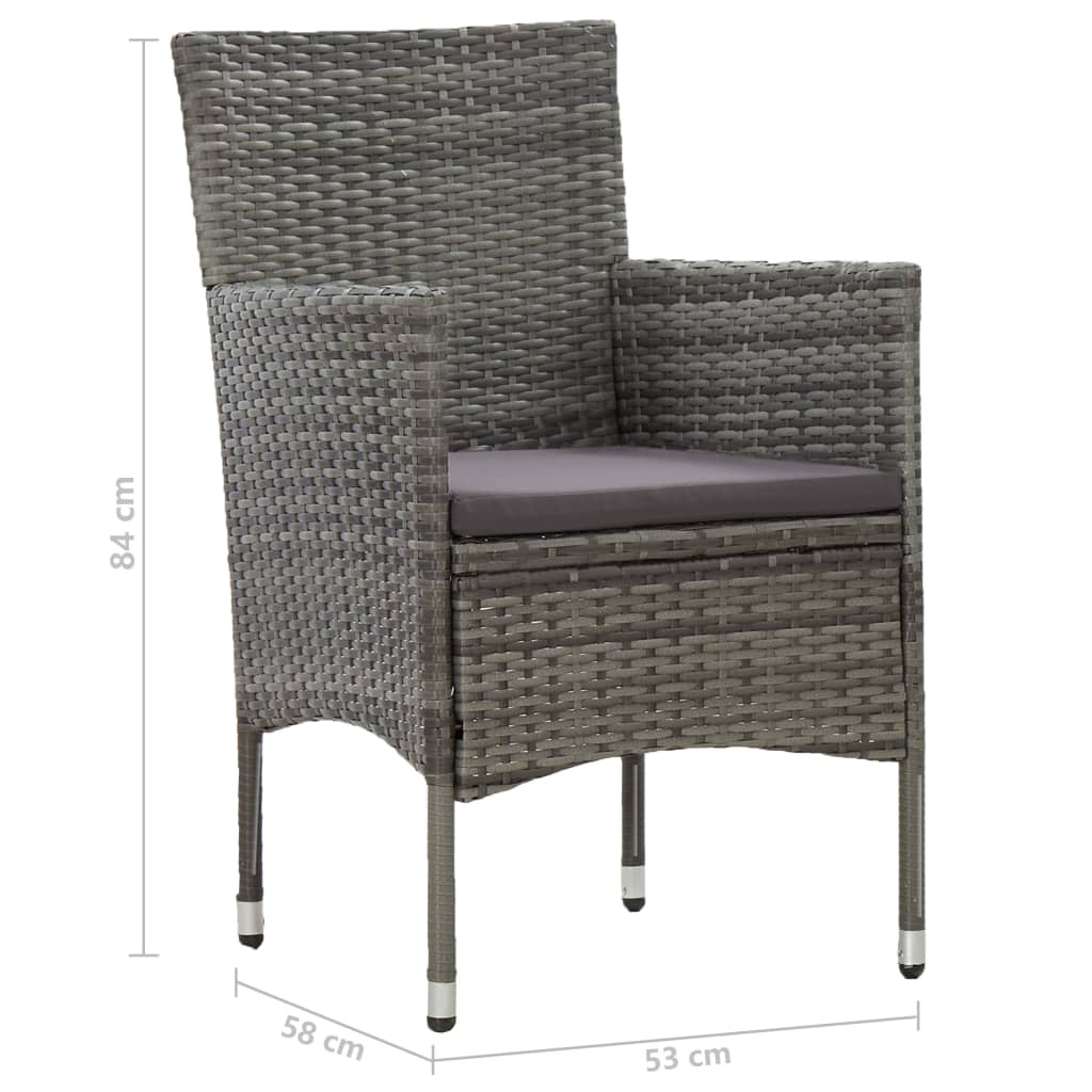 Dining Set Grey and Brown