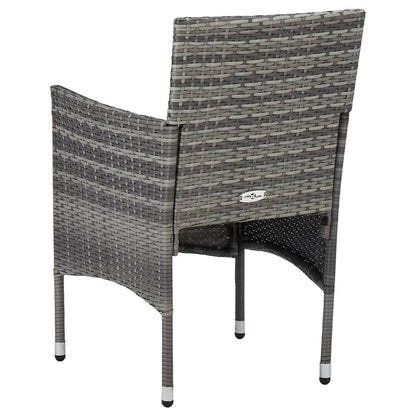 Dining Set Grey and Brown
