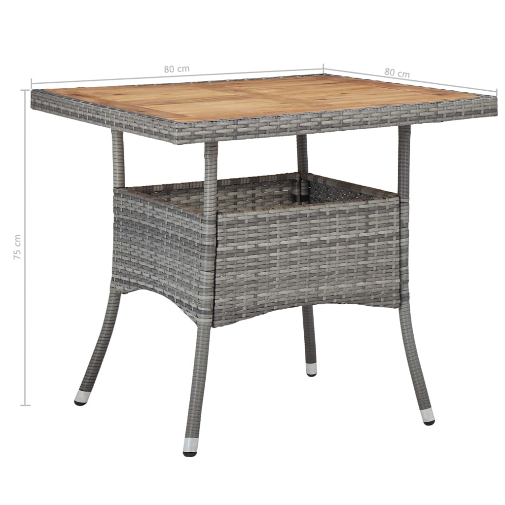Dining Set Grey and Brown