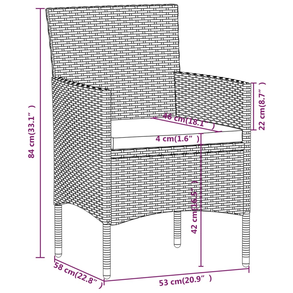 Garden Dining Set Grey